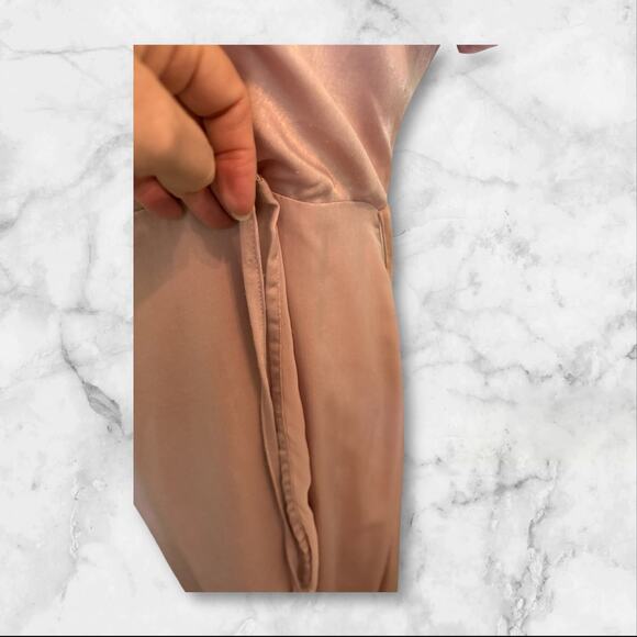 J.O.A. Just One Answer Baby Pink Wrap Dress Open Front w/Short Lining Dress. S - Picture 12 of 12